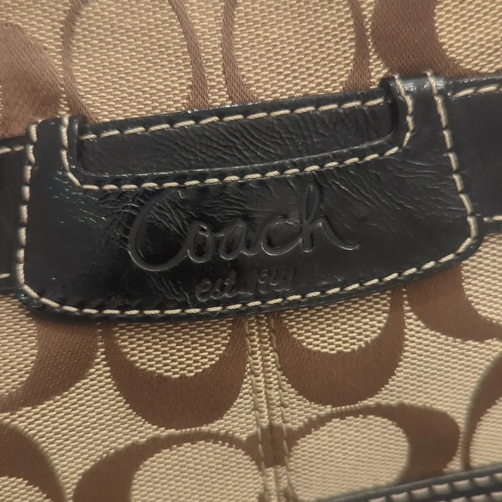 Coach Signature Penelope Satchel Brown & Black Bag Handles And Crossbody Options